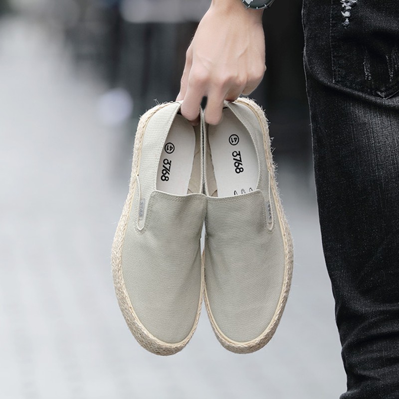 Slip on - Giày lười vải nam cao cấp thương hiệu 3768 - Vải thô 4 màu đen, khaki, Xanh, Đỏ - Mã SP 616C