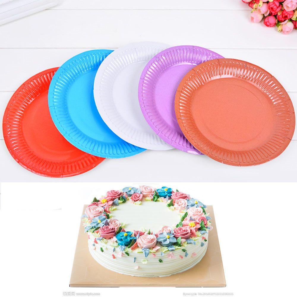 Set 20 Đĩa Giấy Tròn Dùng Một Lần Tiện Dụng Cho Tiệc Sinh Nhật / Đám Cưới