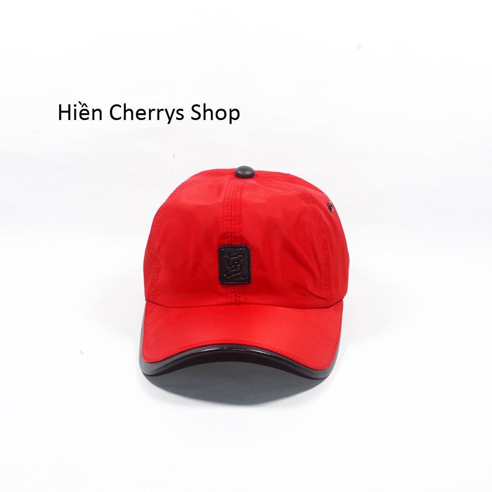 [Nhiều màu] Nón kết nam nữ thời trang vải dù trơn bóng, bọc da mỏ kết của nón độc đáo