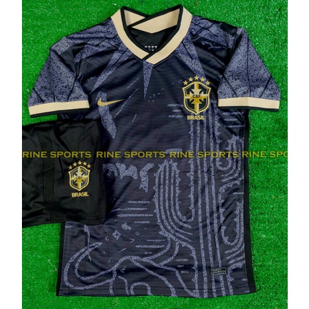 Bộ áo bóng đá Brazil đen hàng Thailand 2022 Giống thi đấu 99%