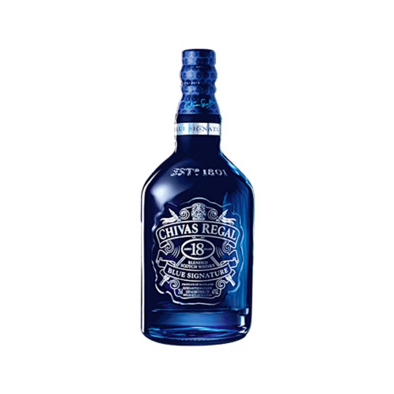 Vỏ Chai Rượu Ngoại Chivas 18 Blue Thủy Tinh Scotland Dung Tích 700ml Rất Đẹp.