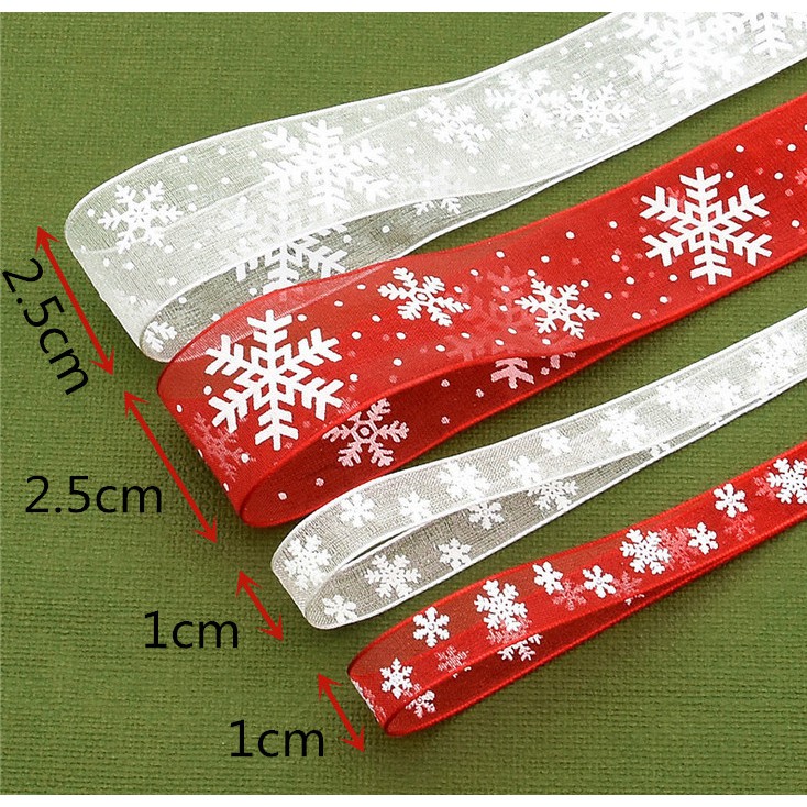 Cuộn dây ruy băng 10mm /25mm 10m trang trí giáng sinh