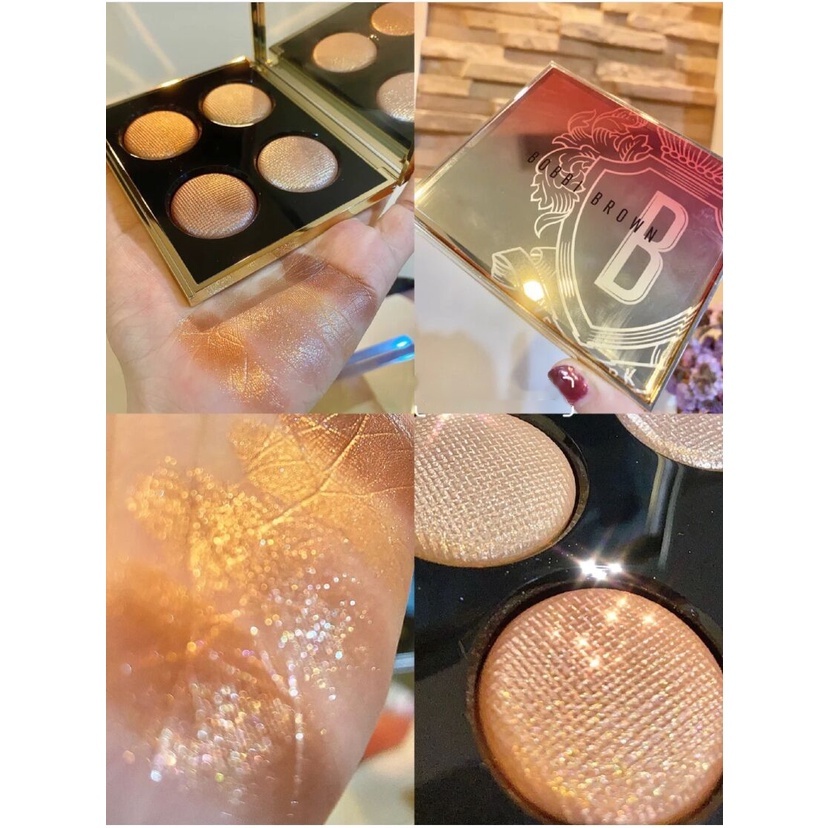 Phấn nhũ trang điểm bốn ô BOBBI BROWN nhiều màu lấp lánh tùy chọn