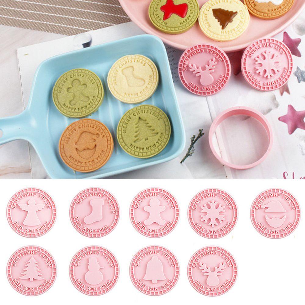 Set 9 Khuôn Làm Bánh Cookie Hình Ông Già Noel Và Hoa Tuyết