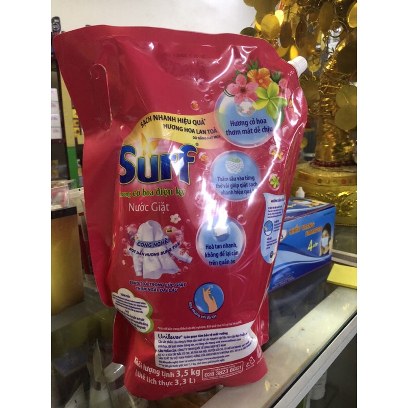 Nước giặt surf cỏ hoa diệu kỳ túi 3,5kg