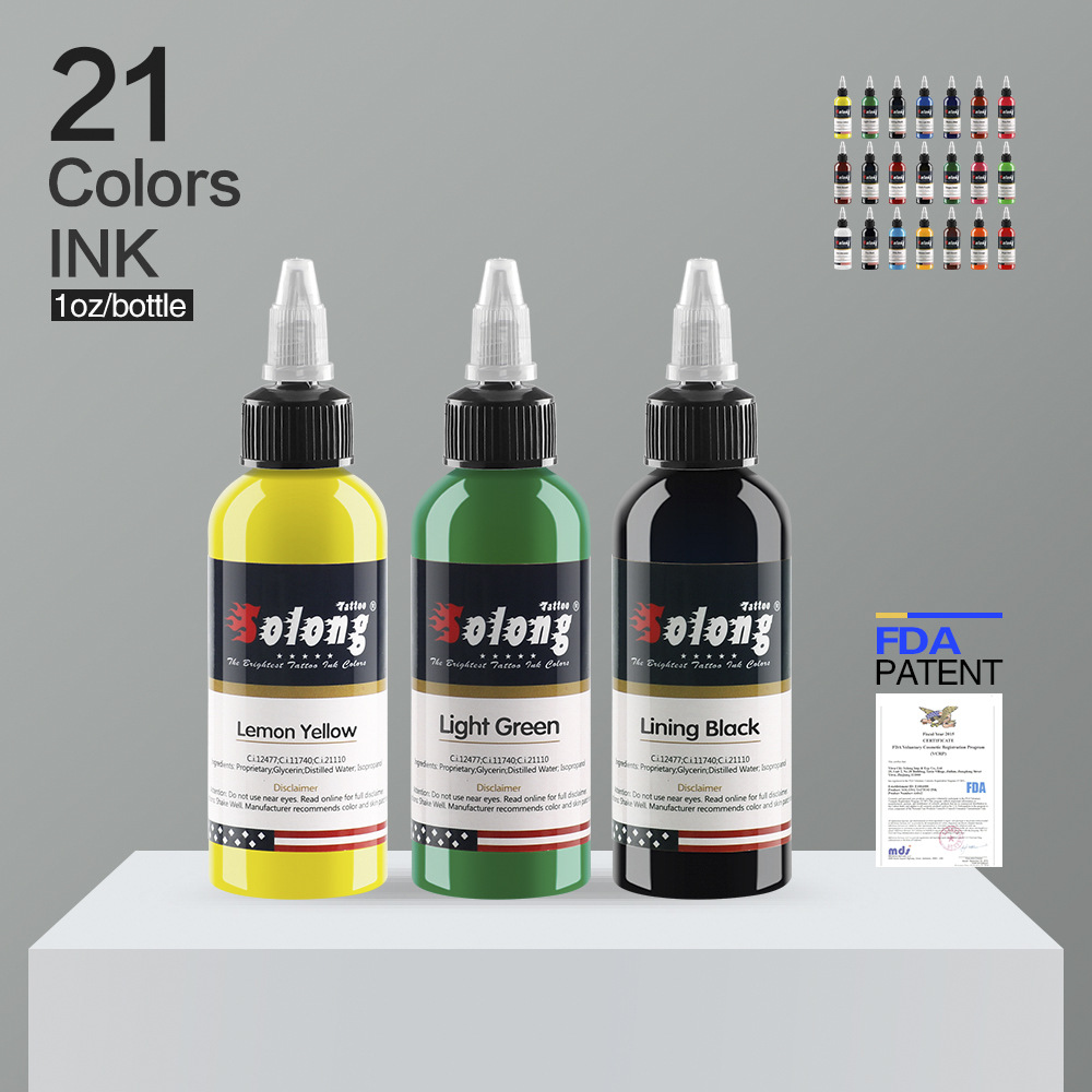 21 color  (30ml/1oz) Preferred professional tattoo Ink makeup paint, available in body paint colors