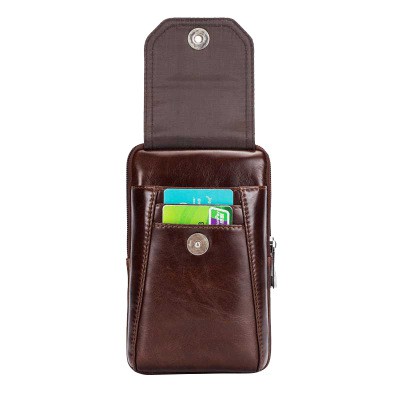 Túi đeo hông, túi đeo thắt lưng  đựng điện thoại DA BÒ THẬT Màu Nâu có dây để đeo chéo - Bullcaptain T15 | BigBuy360 - bigbuy360.vn