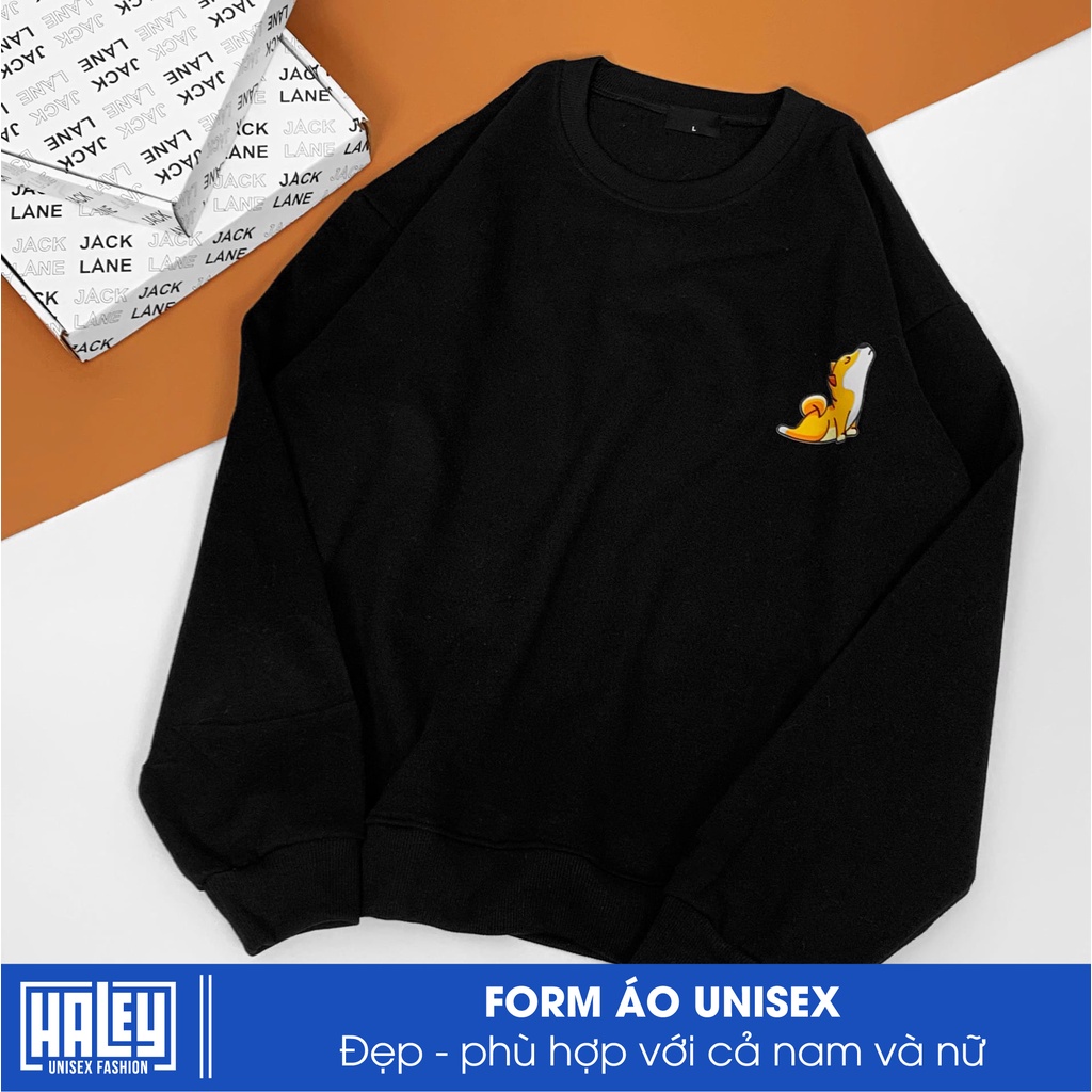 Áo Sweater Nam Nữ cún Corgy HALEY unisex Hàn Quốc cá tính mã HD356 Hoodie không mũ cao cấp | BigBuy360 - bigbuy360.vn
