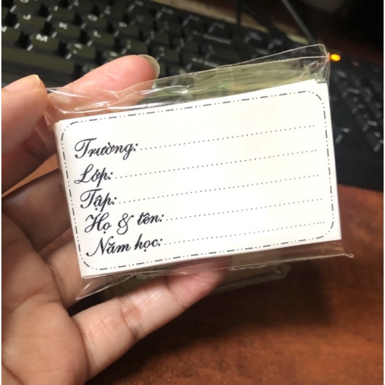 10 Bộ: Nhãn Dán + Bìa Bao Giấy Kraft + Bìa Bao Nylon Cho Tập, Vỡ Học Sinh🦗denhuihandmade🦗