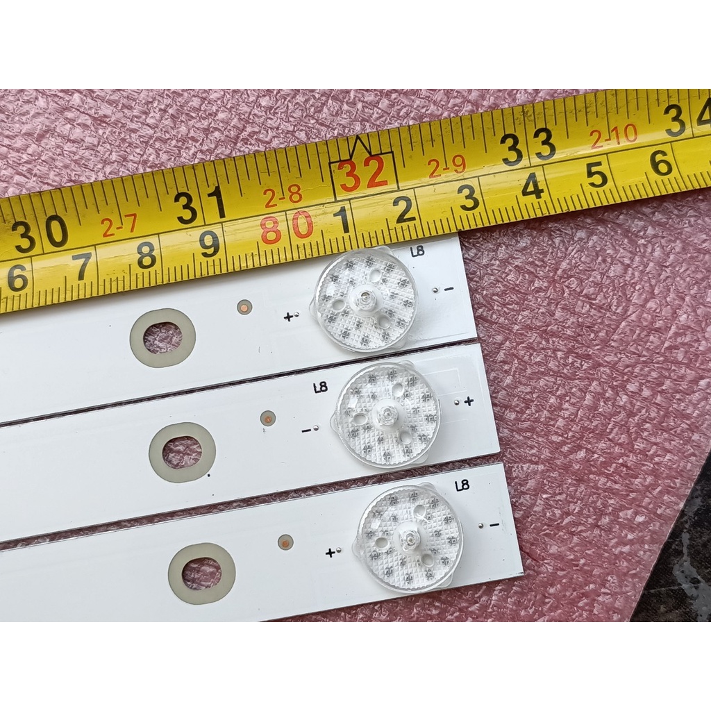 THANH LED TIVI ASANZO 43EK7 43DU1000 43DU3000 43FH960 JS-D-JP4310-A81EC MỚI 100%, BỘ 3 THANH, MỖI THANH 8 BÓNG 6V