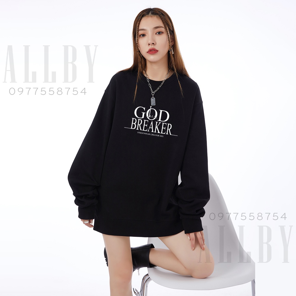 Áo sweater nam nữ God Breaker , áo hoodie nỉ unisex form rộng dài tay nỉ da cá - Allby | BigBuy360 - bigbuy360.vn