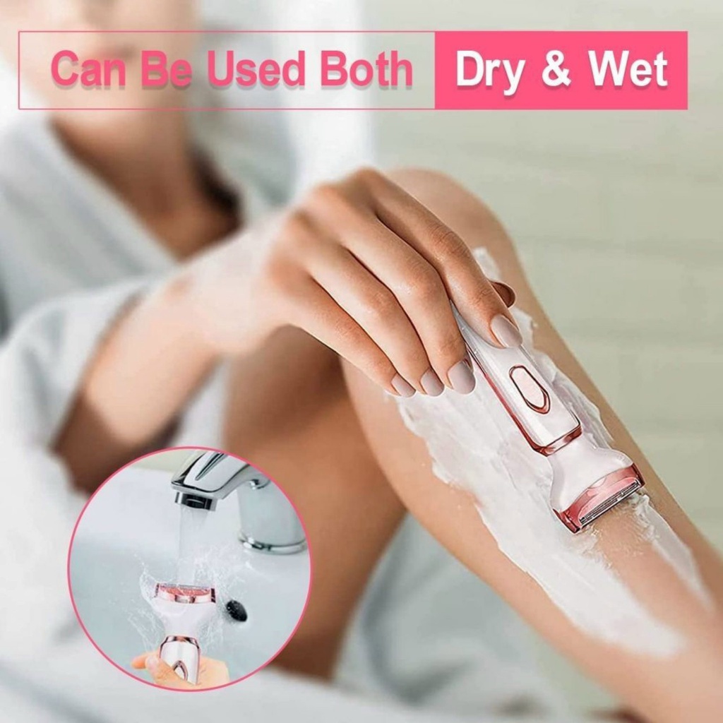 Dao Cạo Lông Mặt ,Tỉa Lông Mày,  Cắt Tỉa Lông Mũi Máy Cạo Lông Bikini Vùng Kín Toàn Thân Đa Năng 4 In 1 Chống Nước Sạc Đ