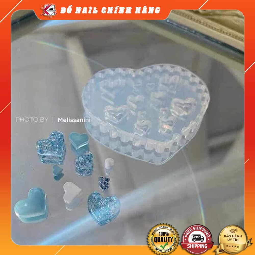 Khuôn silicon trái tim , nơ , gấu , butterfly cực xinh, đồ nail trang trí bền đẹp giá rẻ