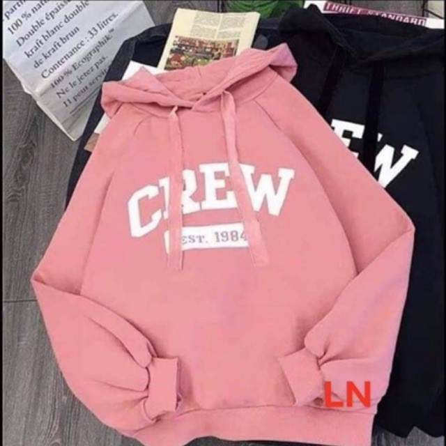 Áo hoodie CREW ép nổi LN12 (HÀNG CHÁT LƯỢNG ) nỉ ngoại