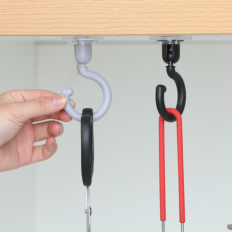 Móc treo đồ chắc chắn có thể xoay được đa dụng không cần đinh tự dính cho nhà tắm/ phòng bếp