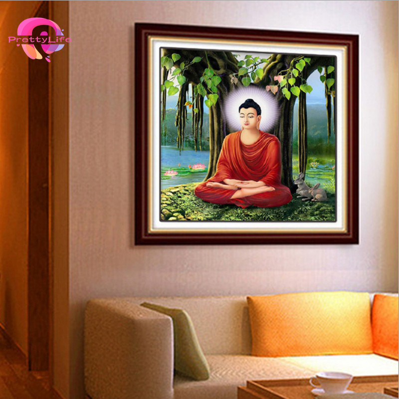 Tranh Đính Đá Tự Làm Hình Tượng Phật Shakyamuni Trang Trí Phòng Khách