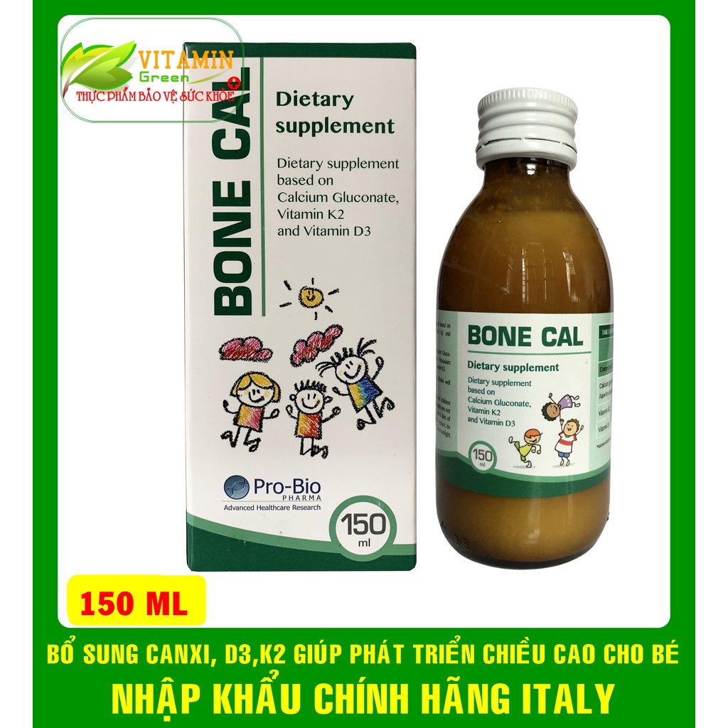 CANXI HỮU CƠ CHO BÉ BONE CAL BỔ SUNG CANXI VITAMIN D3-K2 GIÚP PHÁT TRIỂU CHIỀU CAO TỐI ƯU | NHẬP KHẨU CHÍNH HÃNG ITALY