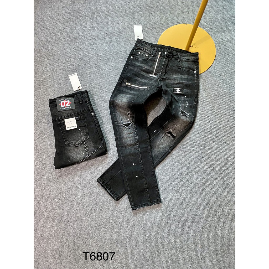 Quần Bò Nam Quần DSQ Khoá Lệch Thêu Logo Màu Đen Cực Sang | BigBuy360 - bigbuy360.vn