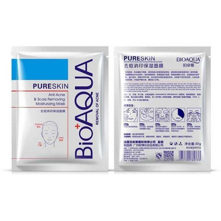 Mặt nạ bạc dùng cho da mụn đỏ mask Pure Skin Bioaqua - gói 30g