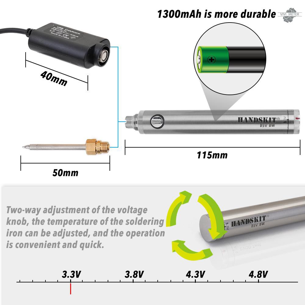 Mỏ hàn mini không dây sử dụng pin sạc USB