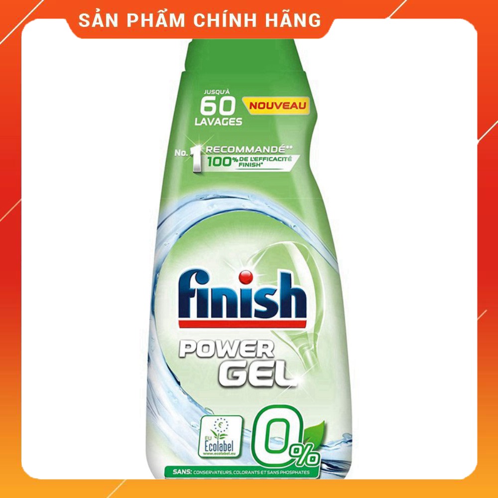 [Tặng khăn Lau] Gel rửa bát Finish Eco 0% 900ml - Nhập khẩu EU