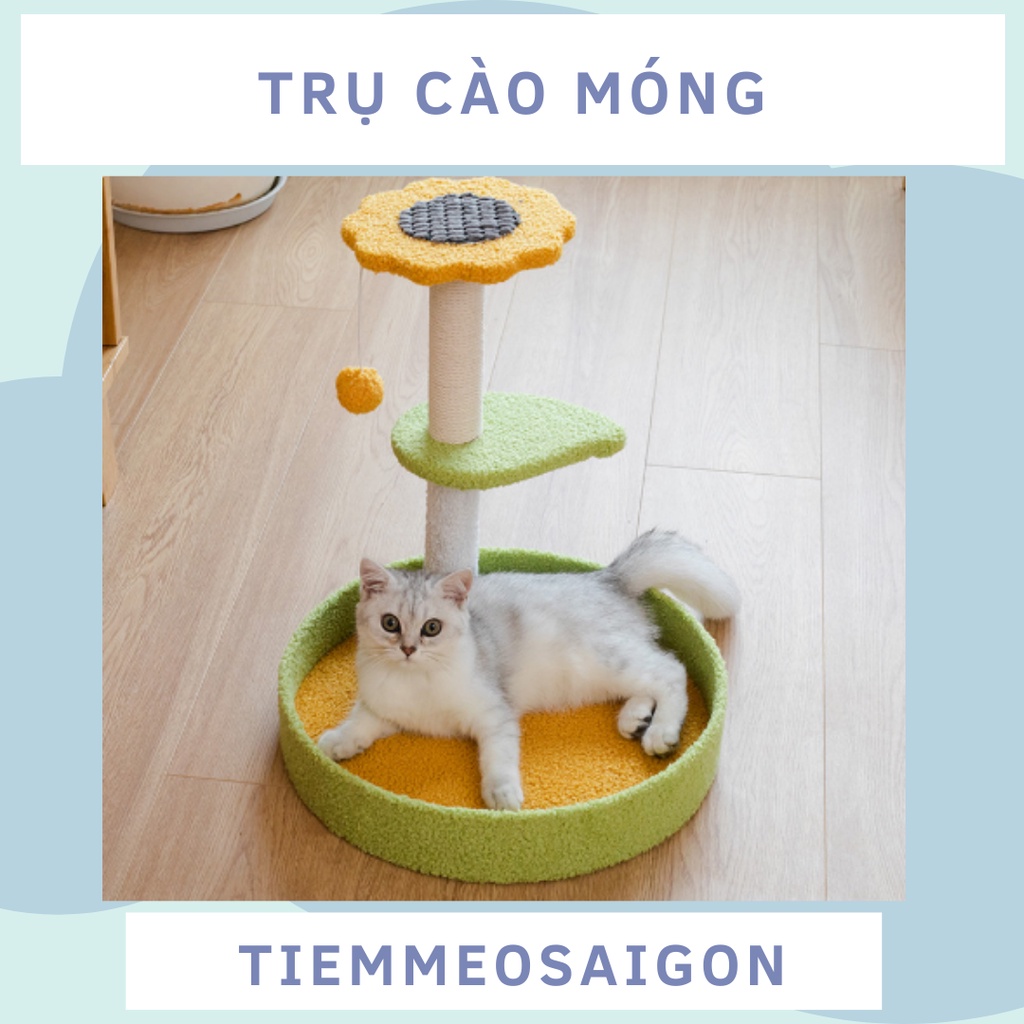 Trụ Cào Móng Cây Cào Móng Nhà Cây Cào Móng Cat Tree Kèm Đồ Chơi Cho Mèo Xả Stress Chất Liệu Bền Tốt Mềm Mại