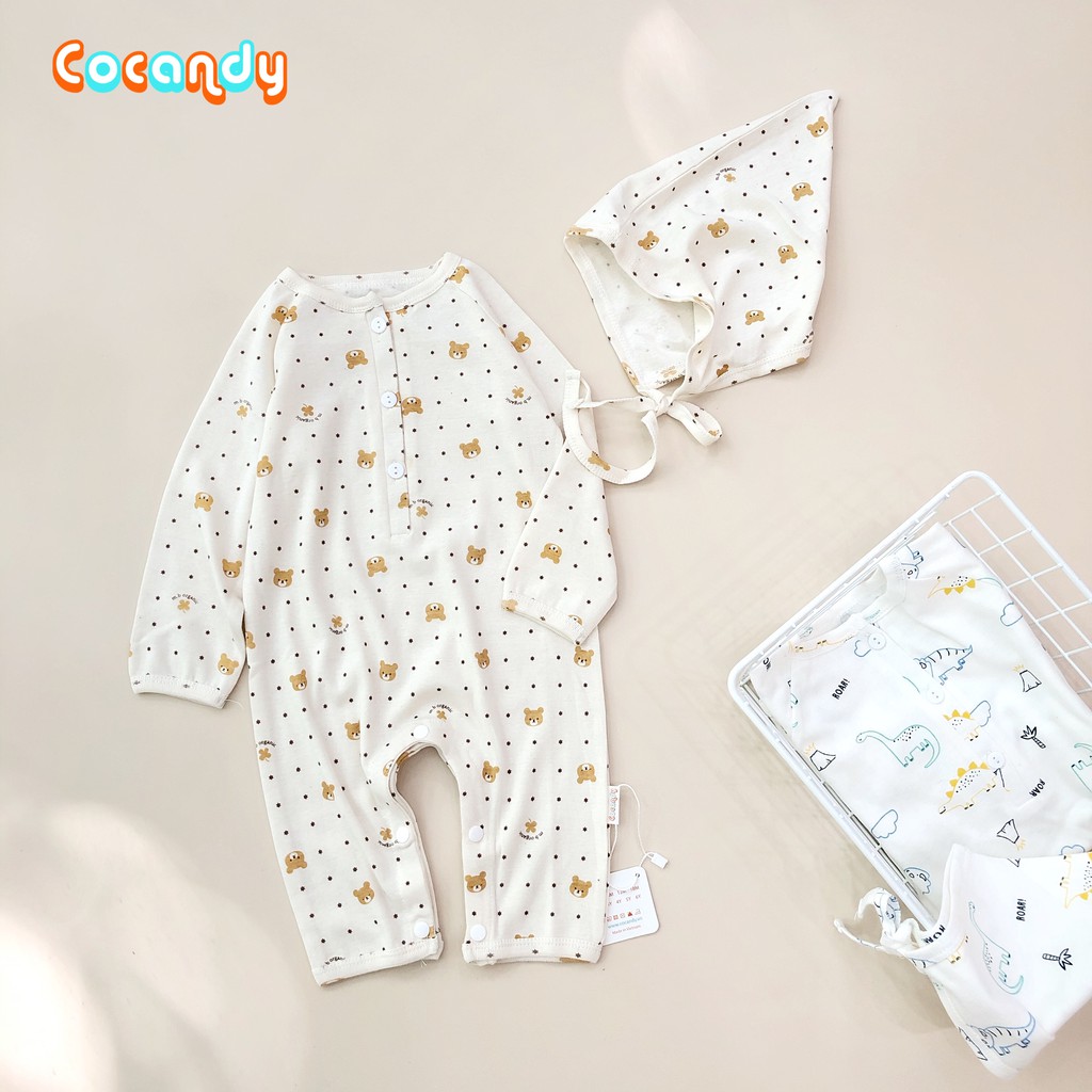 [Cocandy Official Store] Set bodysuit thun cotton họa tiết cho bé