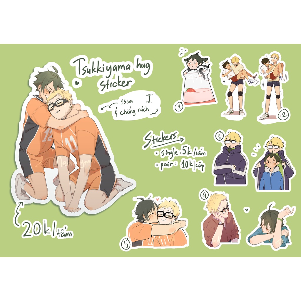 Sticker Tsukkiyama - Tsukishima Kei x Yamaguchi Tadashi | Haikyuu