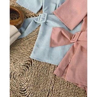 Áo phối tà nịt zip bên