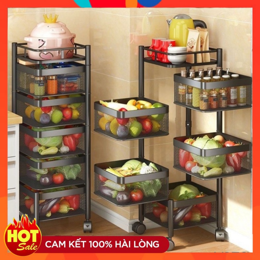 🔥HOT🔥 Kệ Vuông Xoay 5 Tầng, Kệ Xoay Đa Năng 360 Độ Đựng Đồ Thông Minh Cao Cấp