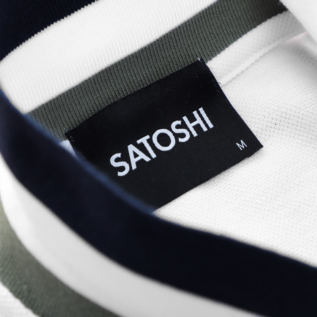 Áo Polo Satoshi Diamond Pique SAPL73 Trắng Viền Cổ sang trọng thanh lịch