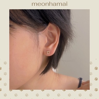 Khuyên tai bạc square mini MEONHMAI