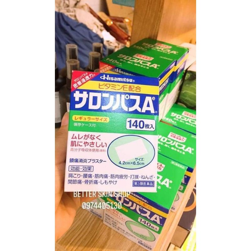 Miếng dán Salonpas Hisamitsu Nhật Bản 140m