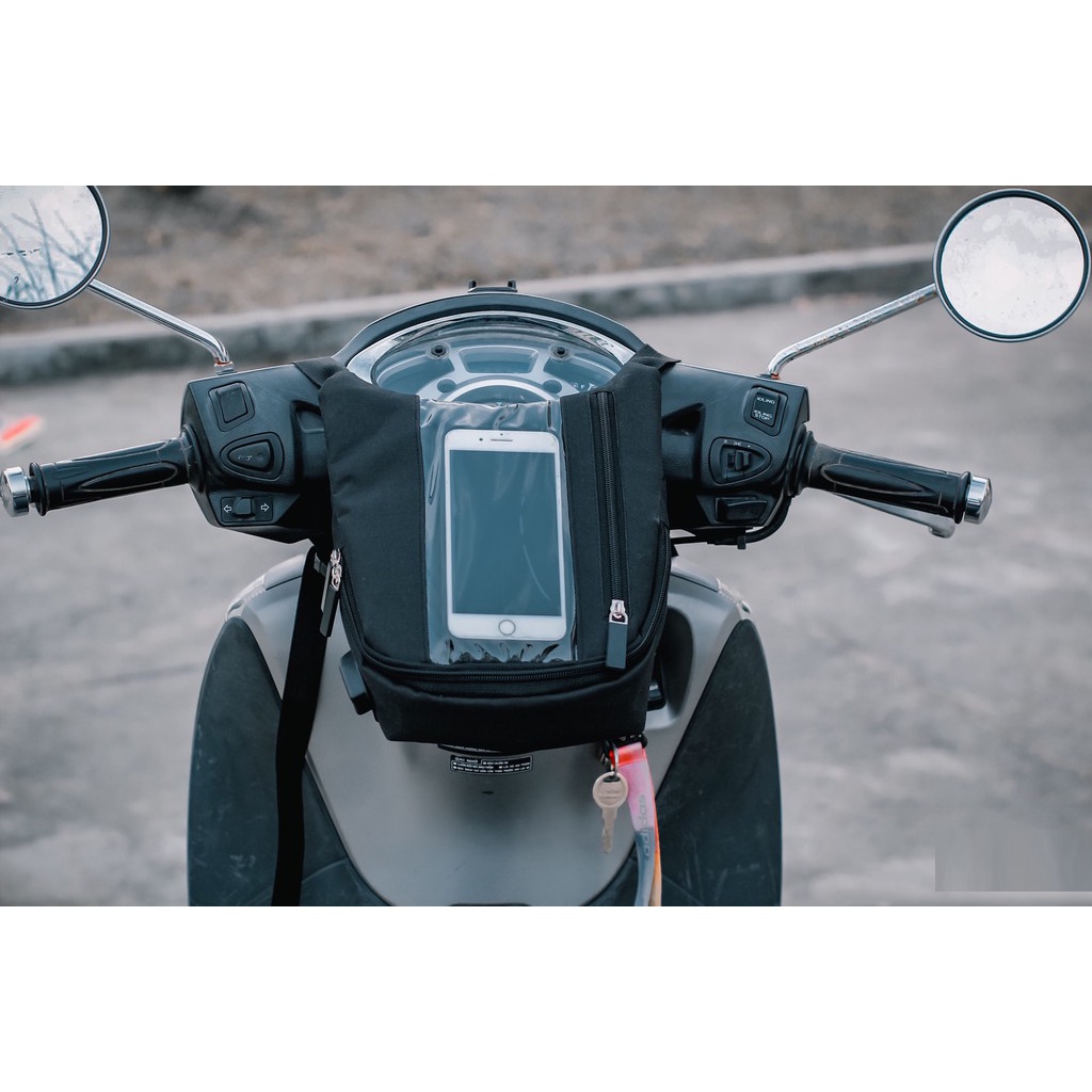 Túi Treo Trước Ghi Đông Xe Máy, Túi Treo Đầu Xe Chiều Dọc Xem Google Map Grab, Shiper