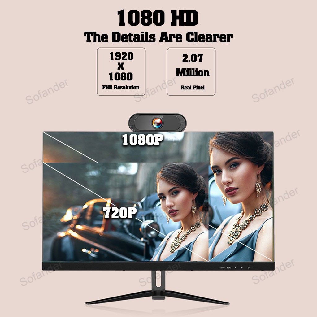 Webcam Mini HD 1080p 720p Rõ nét Chân thực Tích Hợp Micro Cho Máy Tính/TV | BigBuy360 - bigbuy360.vn