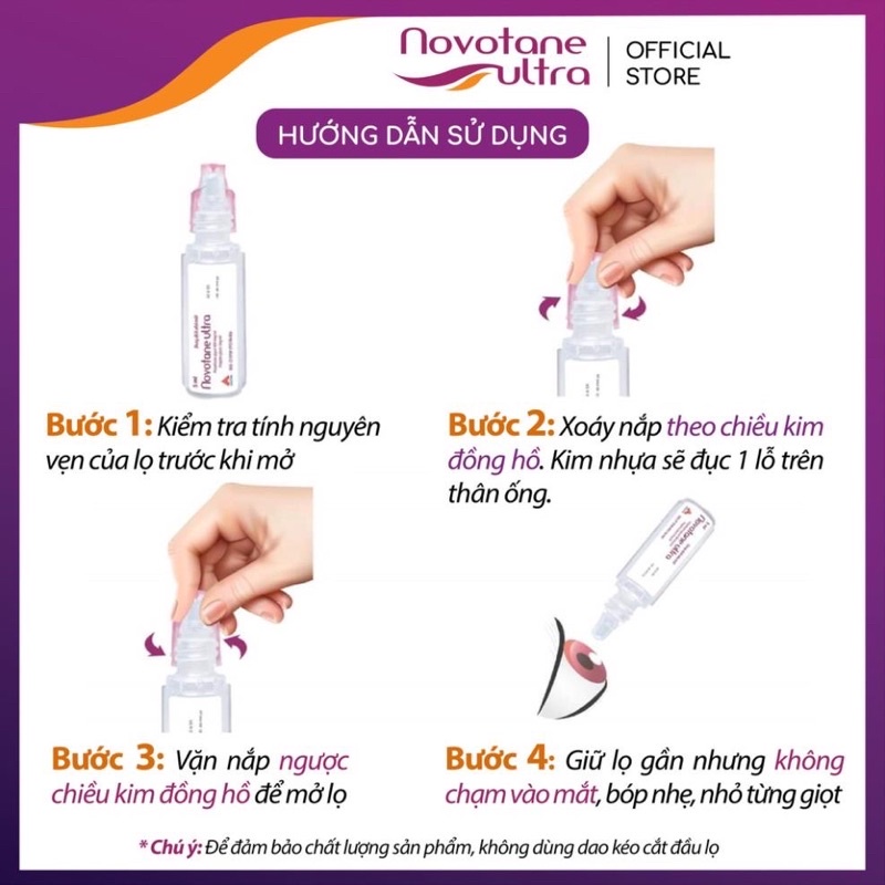 Dung dịch nhỏ mắt nước mắt nhân tạo Novotane ultra