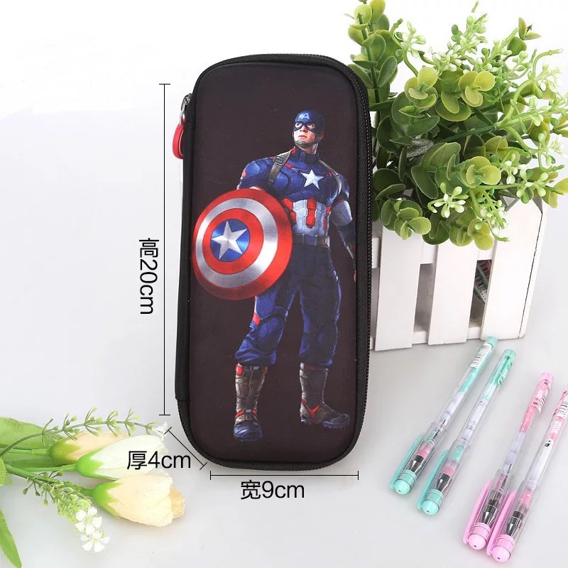 Túi Đựng Bút 8MZG Sức Chứa Lớn In Hình Spiderman Captain America