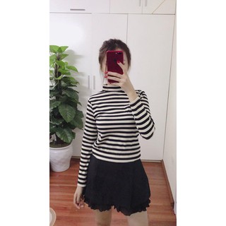 Áo thun gân cổ cao 3 phân hàng loại 1