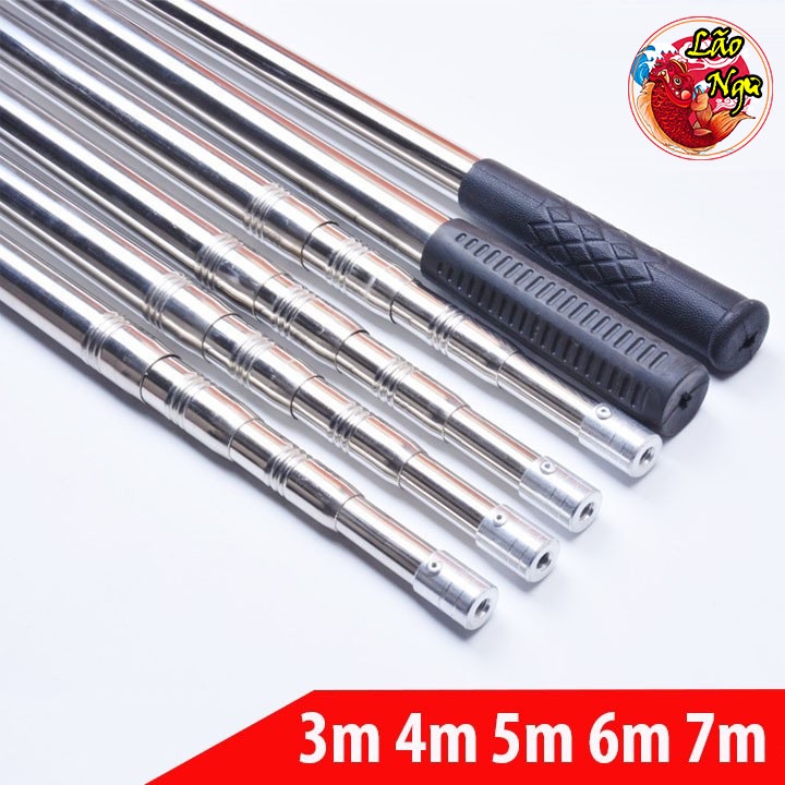 Càn Vợt Cá Inox Sào Chim 1m5-1m7-1m9-2m1-2m5-3m-4m Cao Cấp