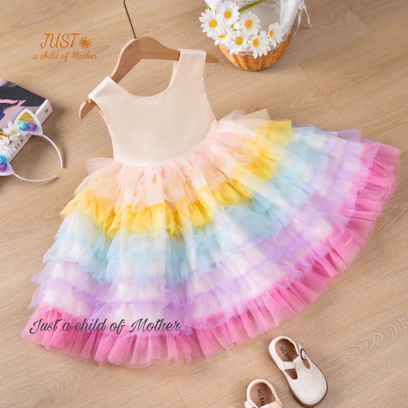 Váy Công Chúa Rainbow,Váy dự tiệc bé gái