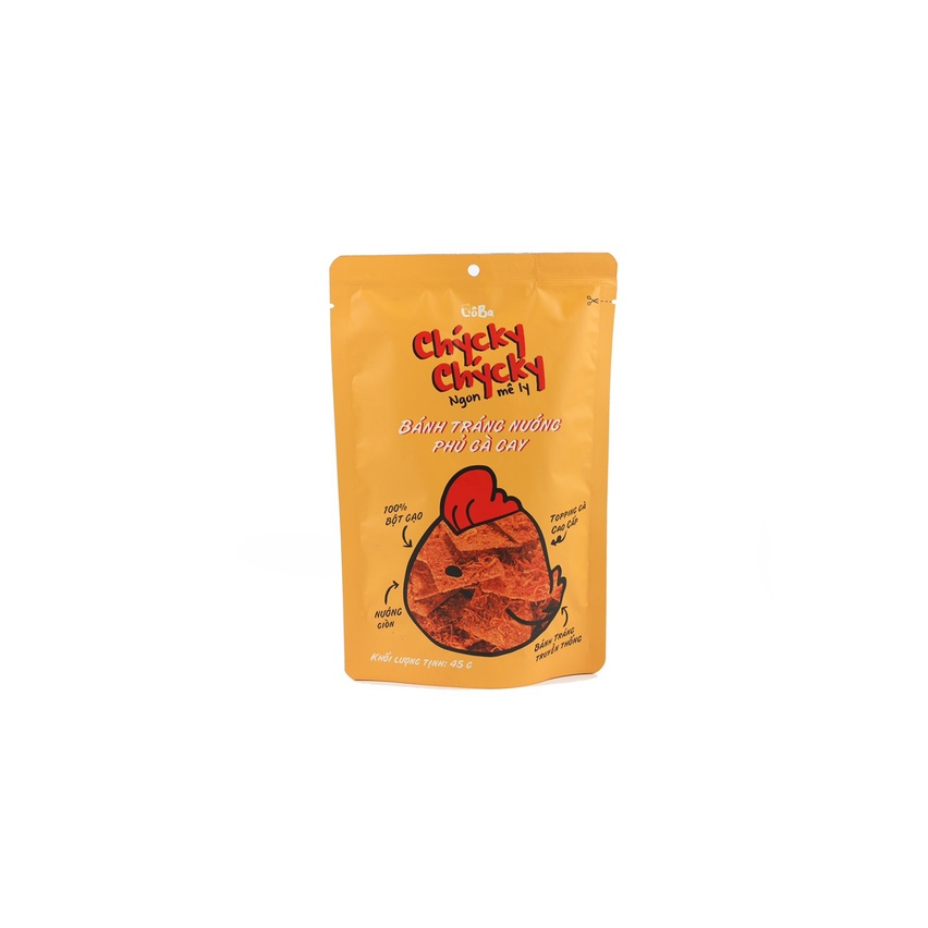 Snack Bánh Tráng Nướng Phủ Gà Cay Chycky Chycky Cô Ba 45g đồ ăn vặt,mồi nhậu ngon,giá rẻ cho dân văn phòng