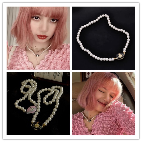 Vòng cổ Mặt Hình Hành Tinh Phối Ngọc Trai Thời Trang Xinh Xắn Cho Nữ