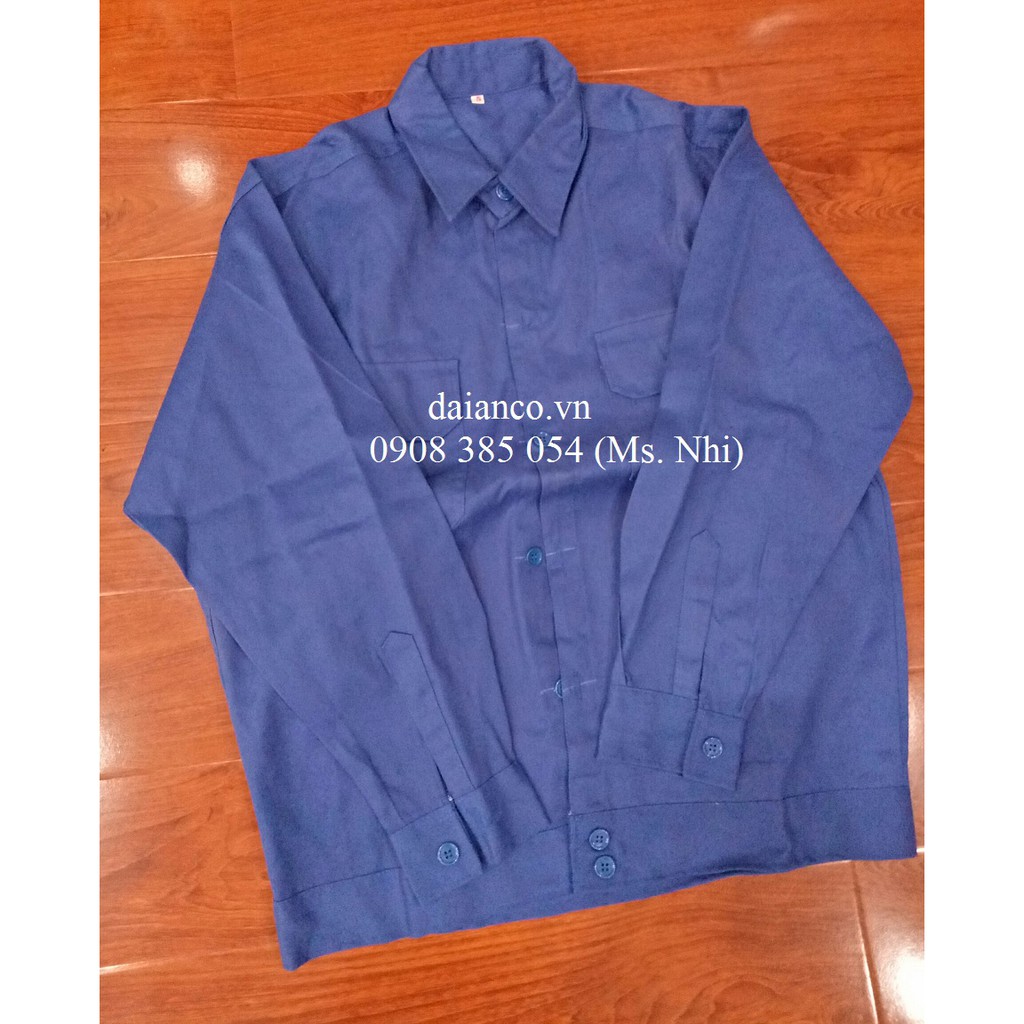 Áo lẻ bảo hộ lao động vải si Việt Nam- Màu xanh đậm, nhạt- Hình thật, hàng sẵn