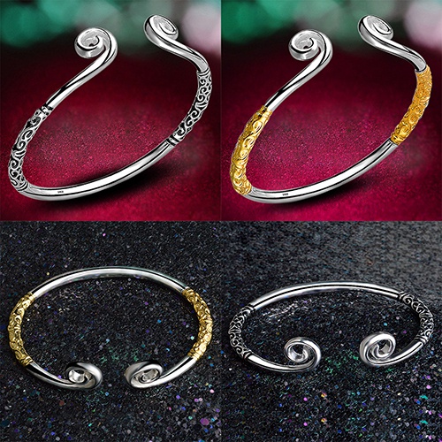 Vòng tay bạc dạng hở thiết kế vòng kim cô cá tính trẻ trung mới lạ dành cho nữ