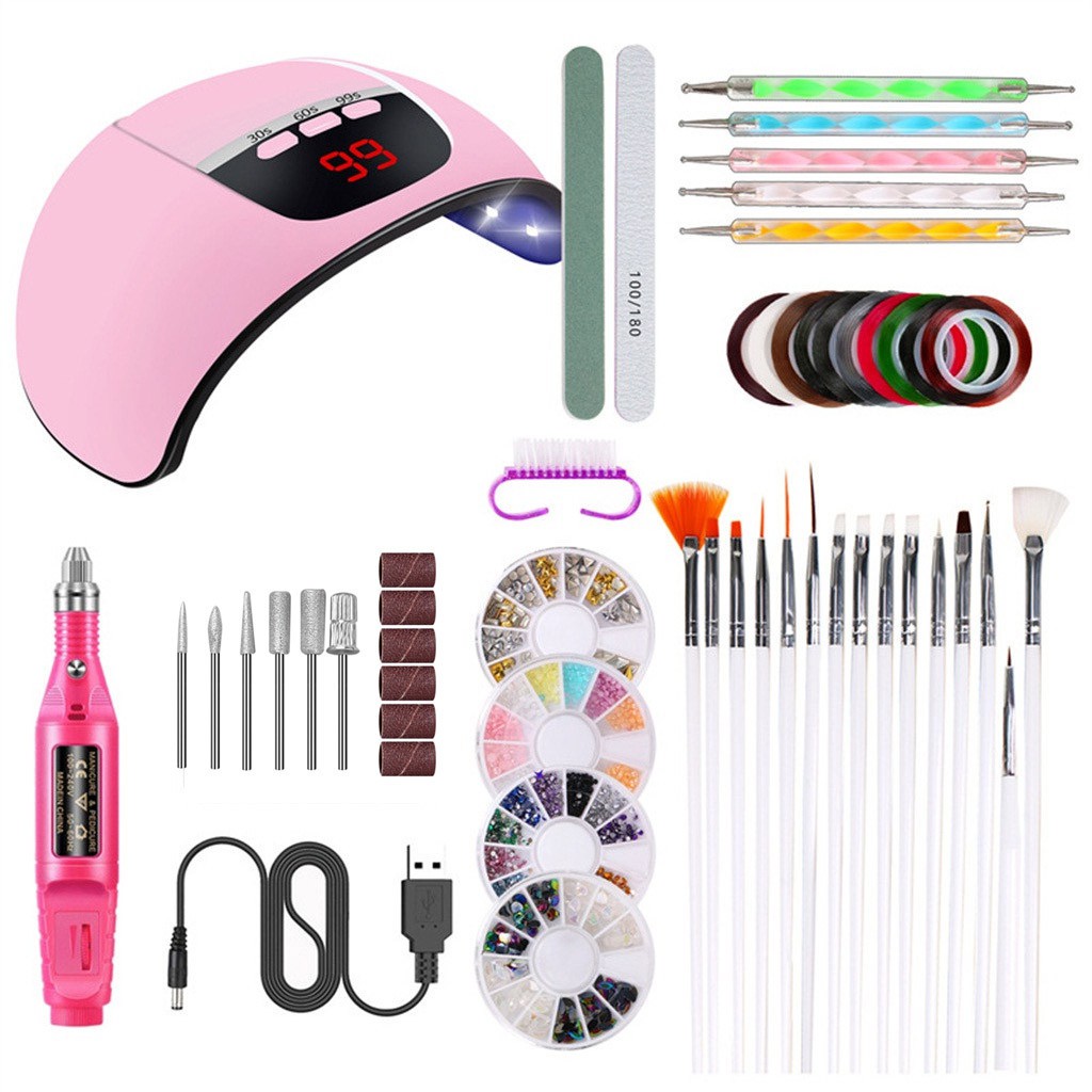 liifee_Nail Công cụ làm móng nghệ thuật Bộ dụng cụ làm móng UV LED Máy sấy móng tay Màu sắc Công cụ tự làm Bộ làm móng