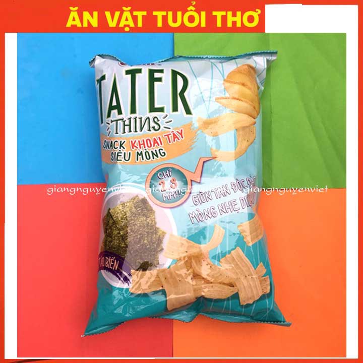 Bim bim Oishi Tater Thins snack Khoai Tây siêu mỏng vị tảo biển 75g