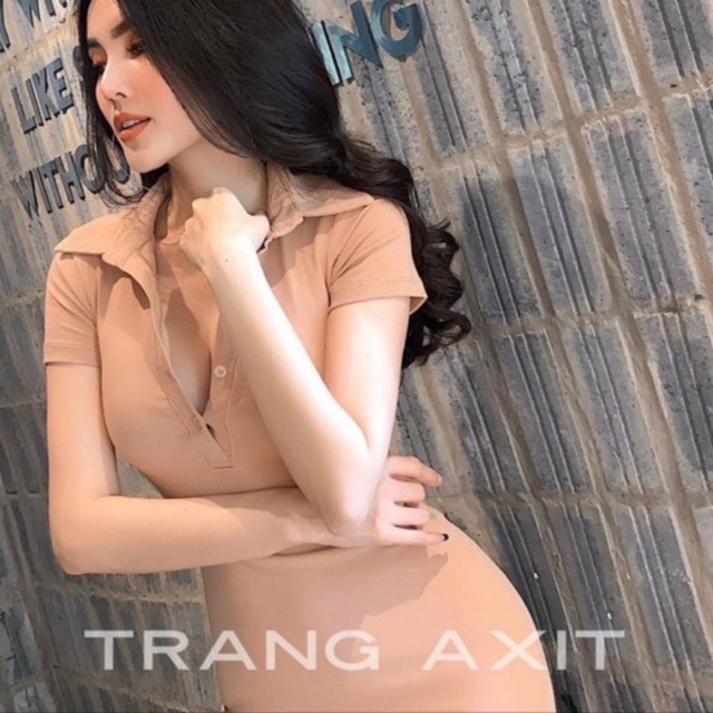 [RẺ VÔ ĐỊCH] Đầm body trơn cổ bẻ gài nút | BigBuy360 - bigbuy360.vn