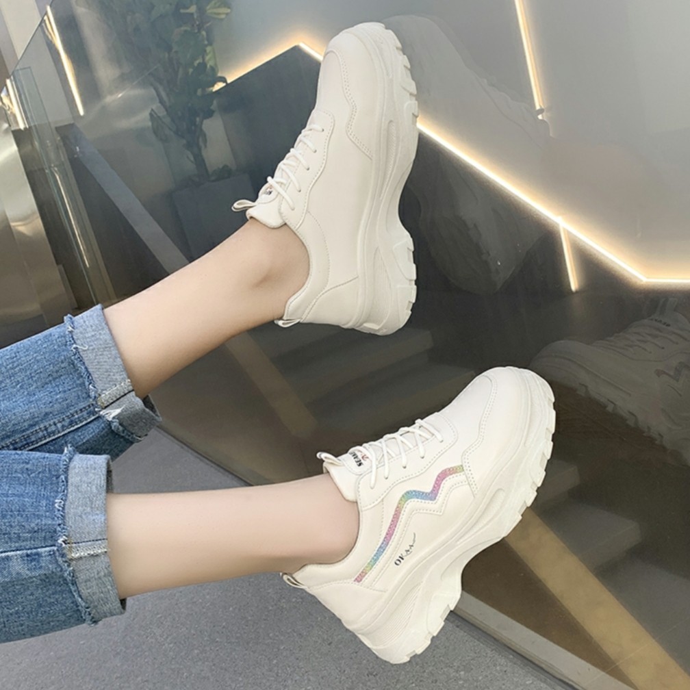 (XẢ KHO) Giầy thể thao nữ,đế độn 5p, kiểu dáng trẻ trung, Hàng bao đẹp, đổi, trả miễn ship nếu không ưng