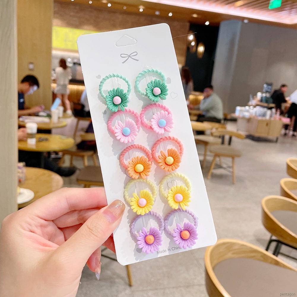 Set 10 dây cột tóc hình trái cây/ hoa/ động vật dễ thương cho bé gái