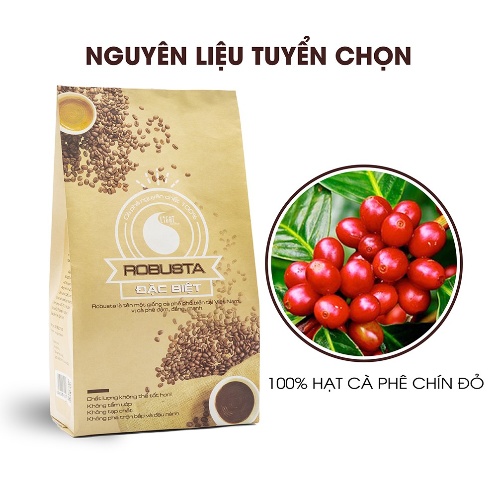 Set làm quen 2, cà phê Đặc biệt 500g, Thượng hạng 100g, cà phê sữa 500g, cacao sữa 50g, matcha sữa Aiko 50g Light coffee